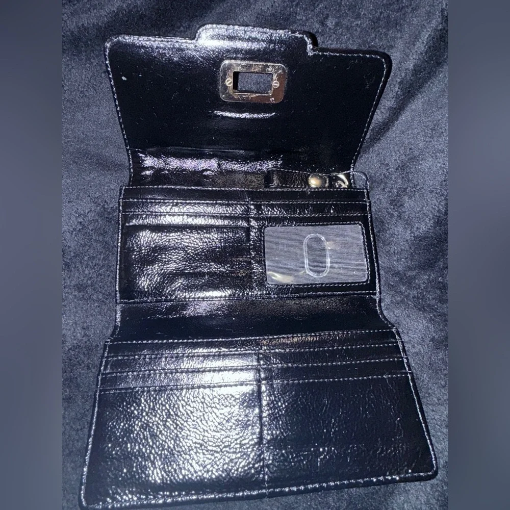 Elliott Lucca Black Cow Leather Clutch with Sliver Detail